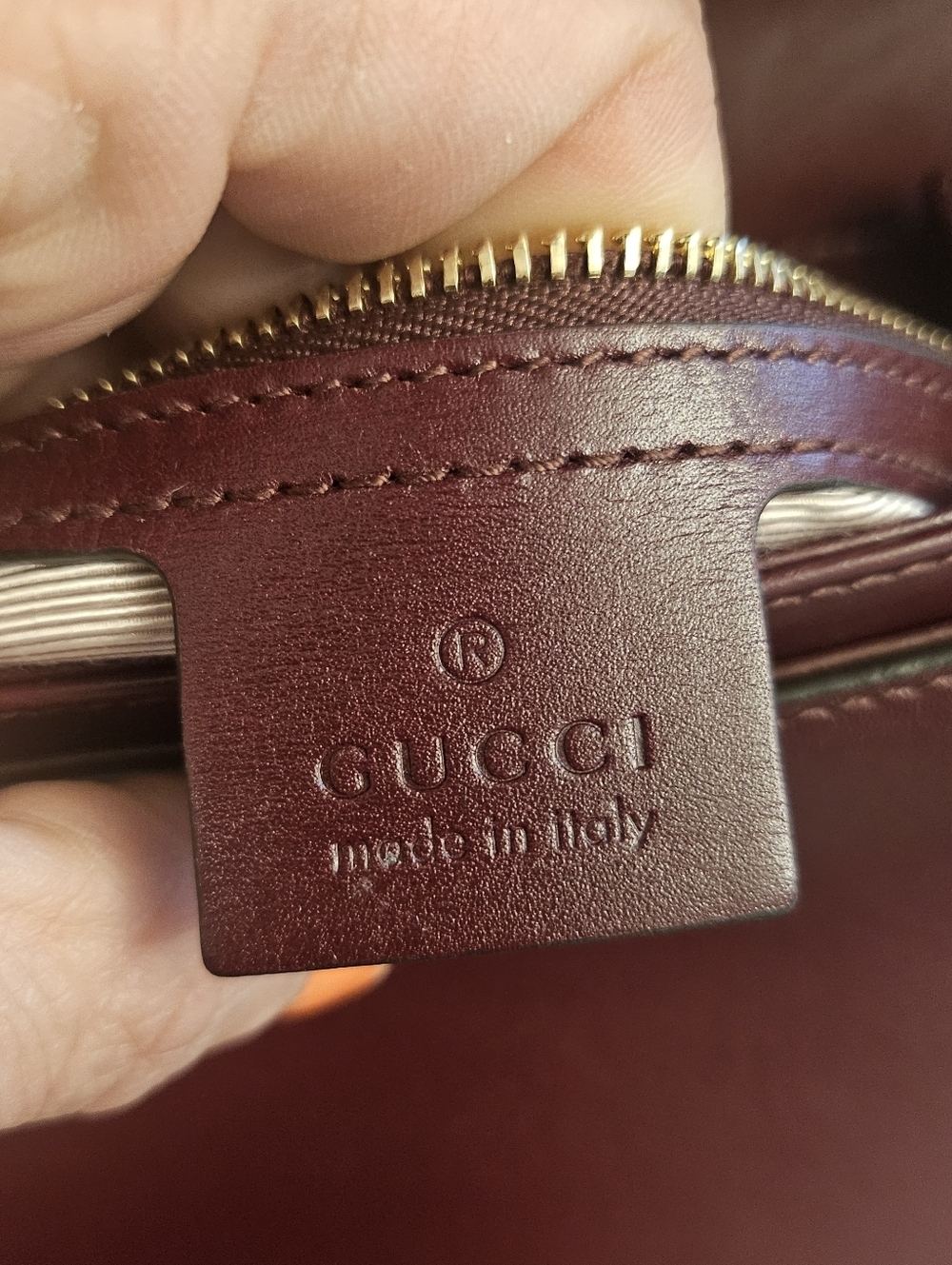 Gucci Arli Shoulder Bag Burgundy Leather Large GG Logo - Picture 13 of 14